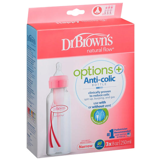 DR BROWNS OPTIONS+ ANTI-COLIC SIPPY BOTTLE PINK