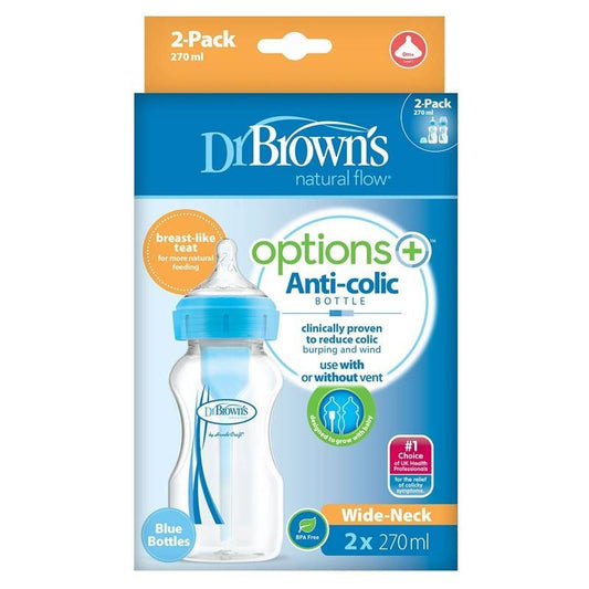 DR BROWNS OPTIONS+ ANTI-COLIC WIDE-NECK BLUE 270ML