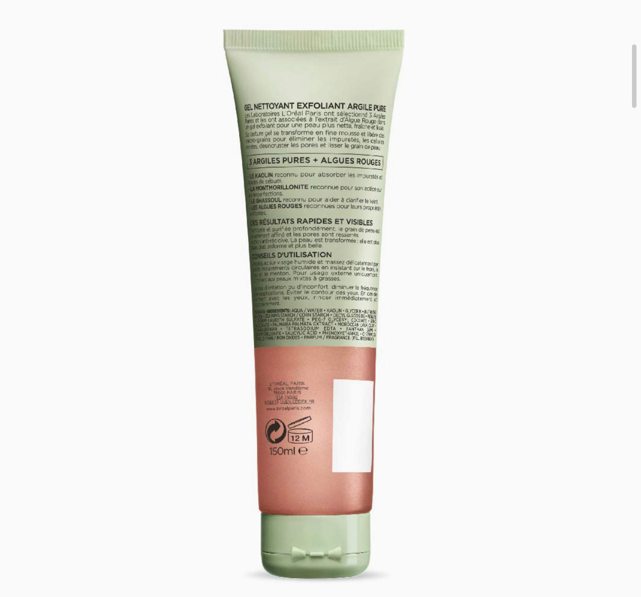 LOREAL PURE CLAY EXFOLIATING GEL WASH 150ML