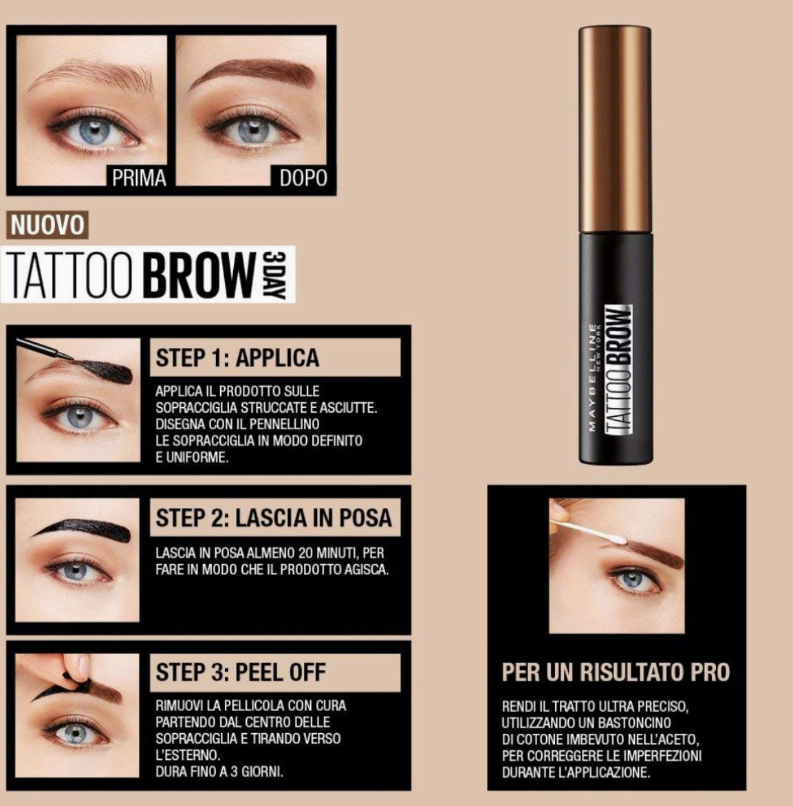 MAYBELLINE TATOO BROWN DARK BROWN