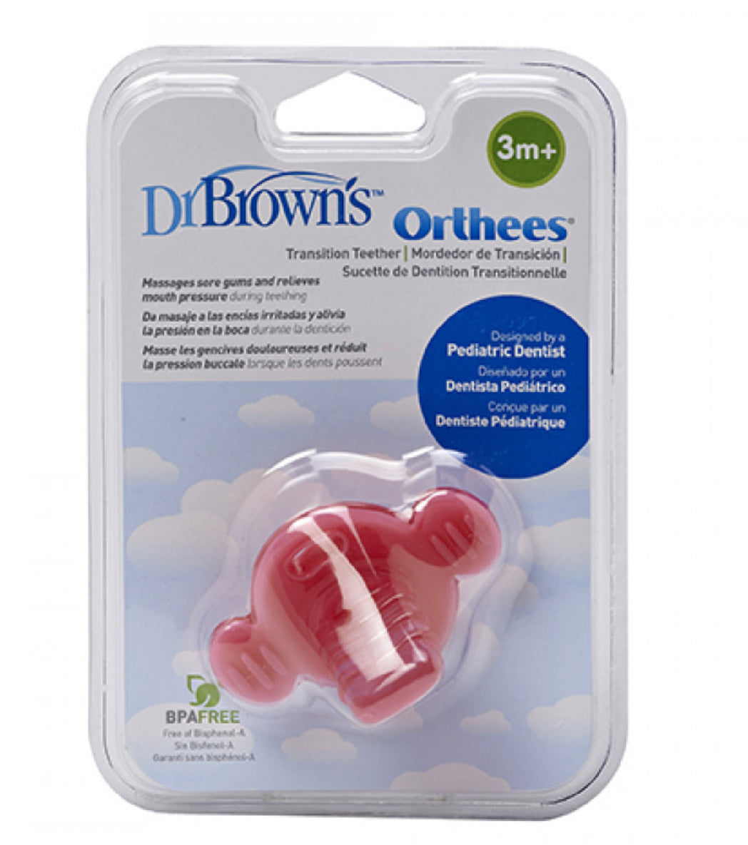 DR. BROWN ORTHEES PINK TEETHER 3M+