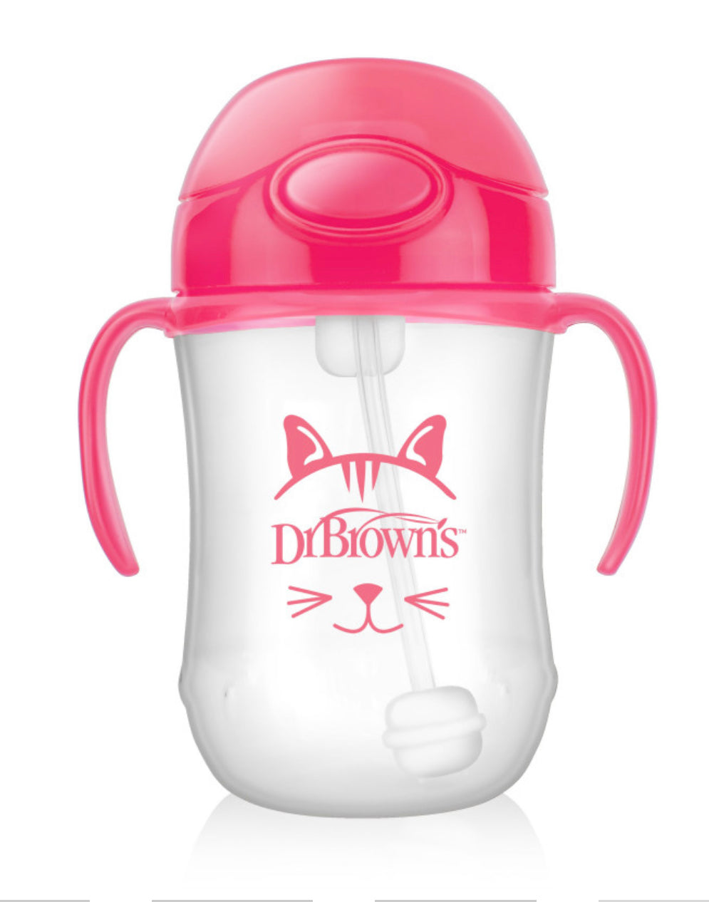 DR. BROWN INSULATED STRAWCUP WITH HANDLES PINK 300 ML