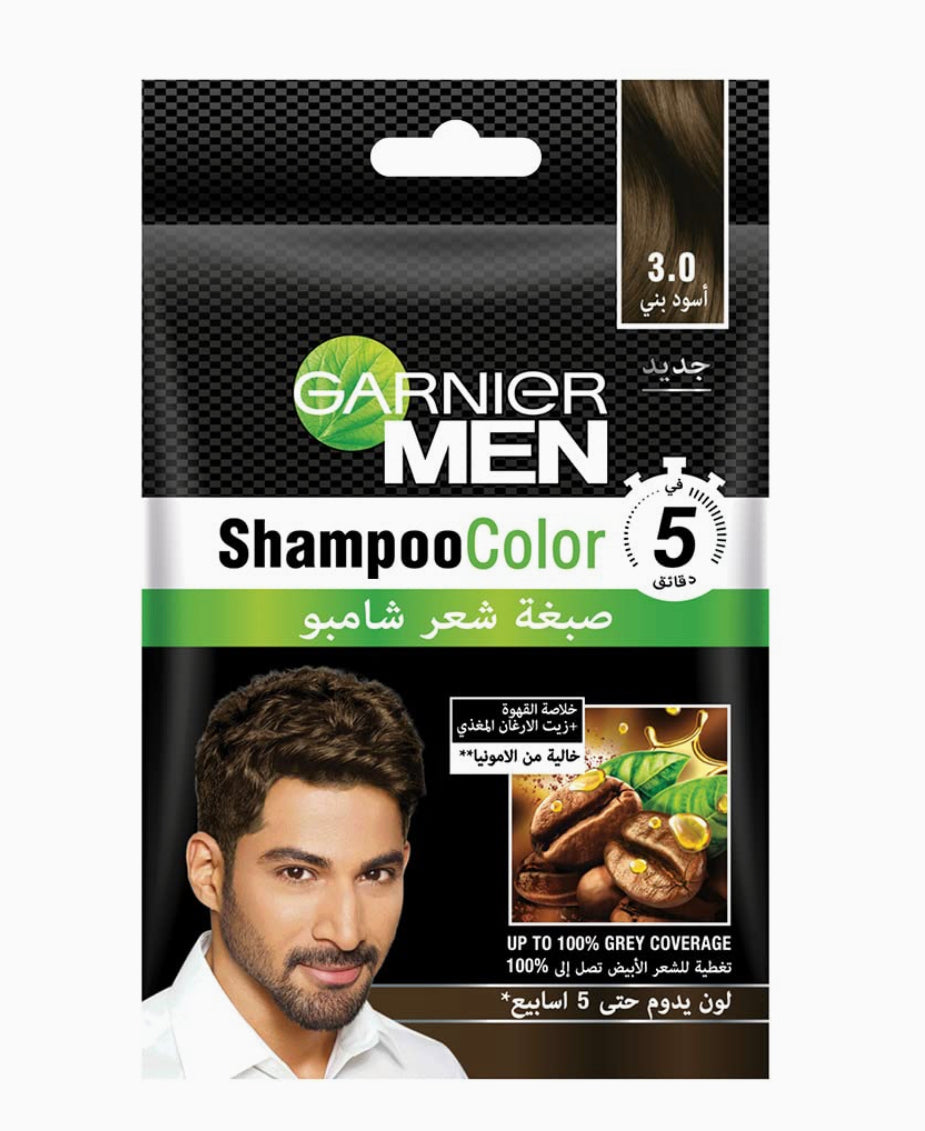 GARNIER MEN SHAMPOO COLOR BROWNISH BLACK