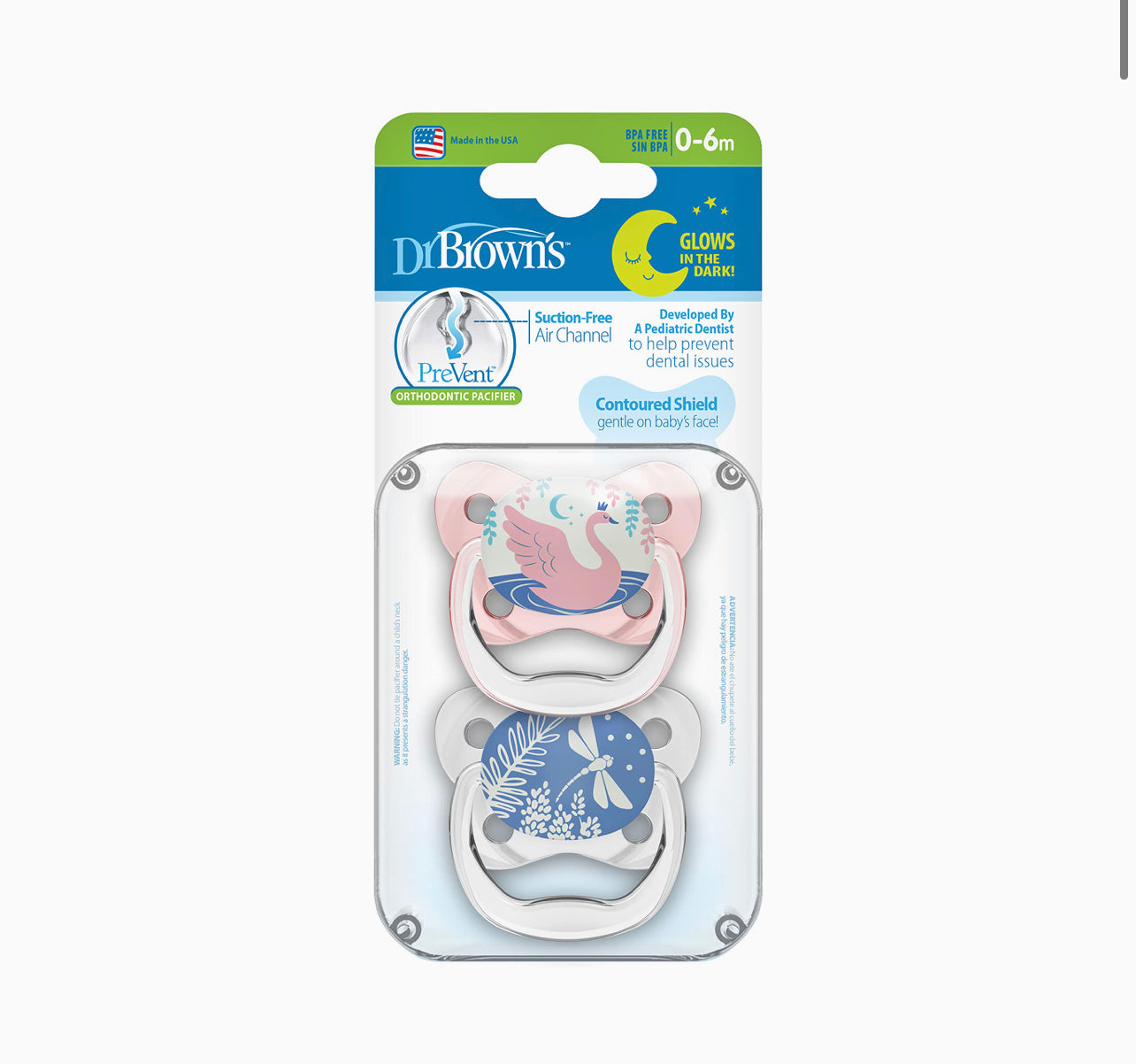 DR. BROWN PREVENT SHIELD ORTHODONTIC PACIFIER 0-6