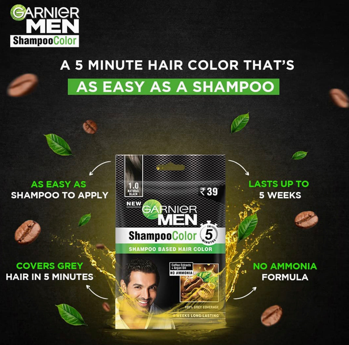 GARNIER MEN SHAMPOO COLOR BLACK