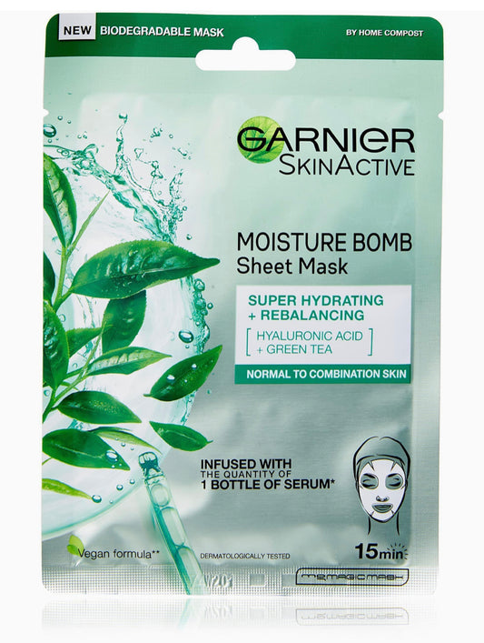 GARNIER HYDRA BOMB 1 TISSUE MASK (SUPER-HYDRATING & REBALANCING) GREEN