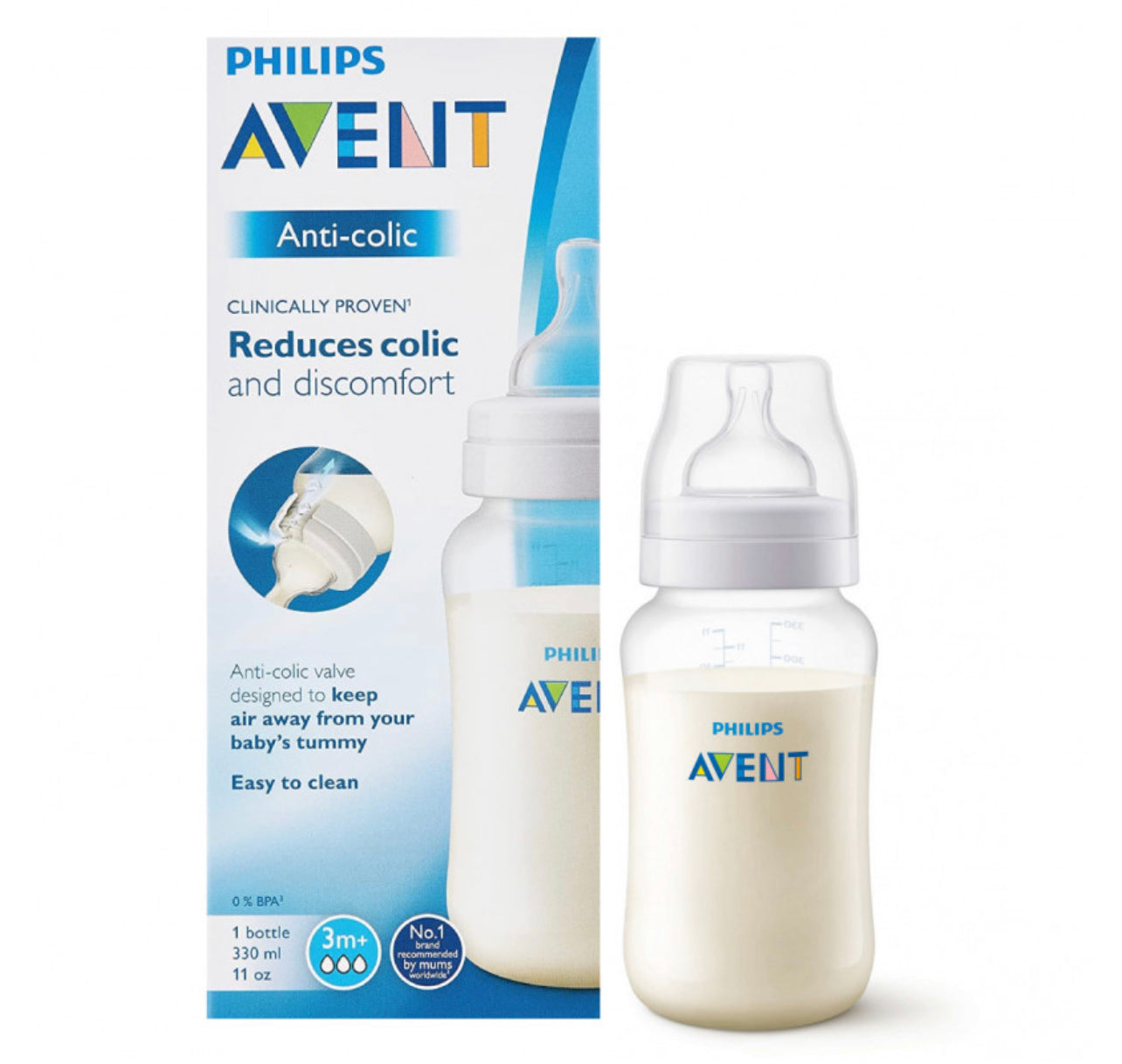 AVENT CLASSIC ANTI COLIC BOTTLE 3M+330ML