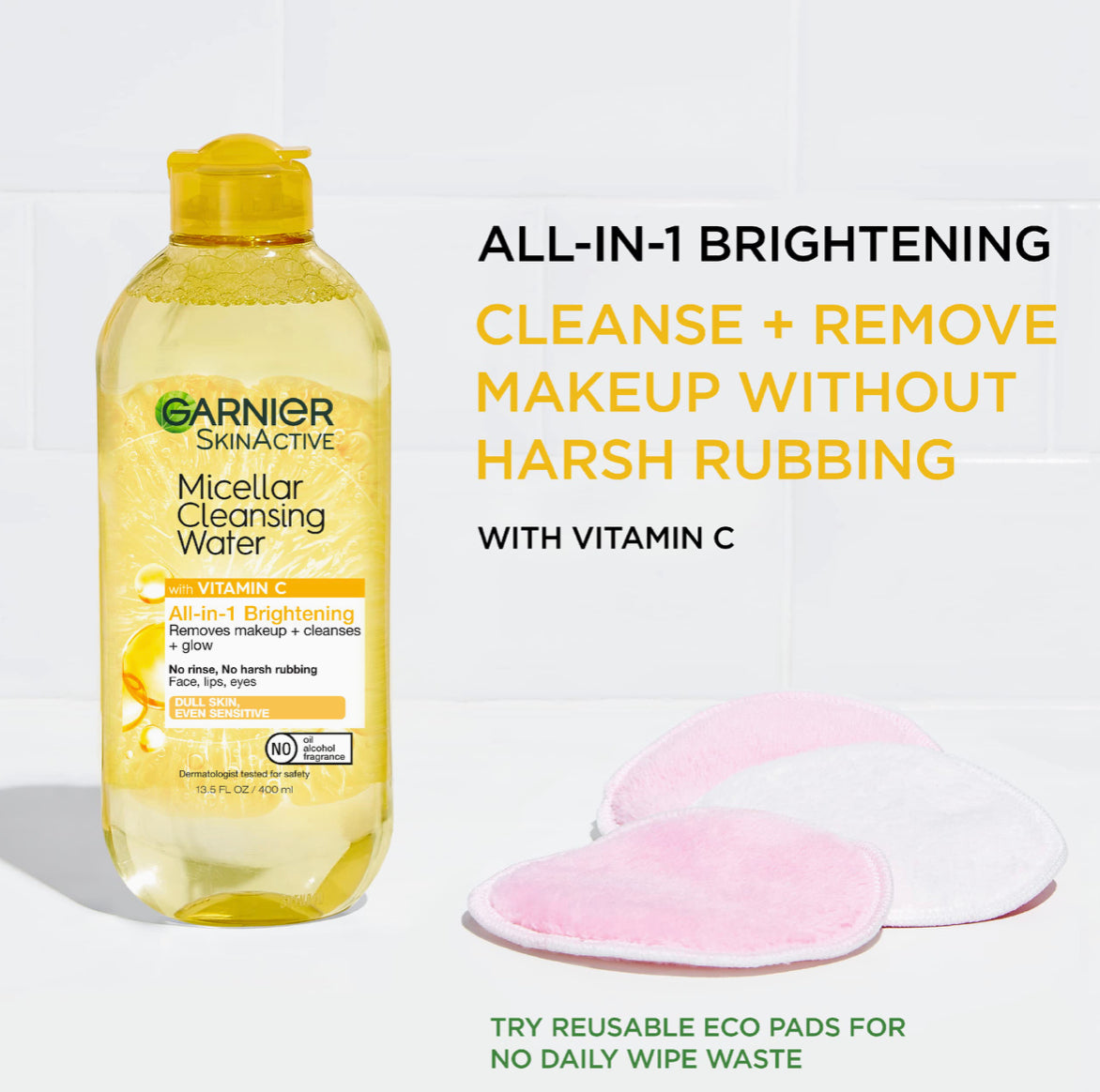 GARNIER MICELLAR CLEANSING WATER VIT.C 400ML (DULL SKIN) YELLOW