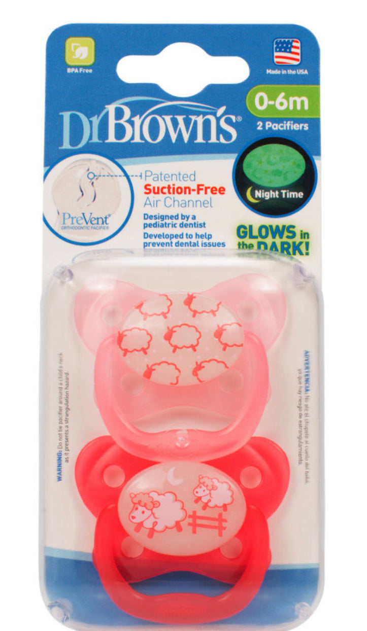 DR. BROWN GLOW IN THE DARK PACIFIER 0-6M