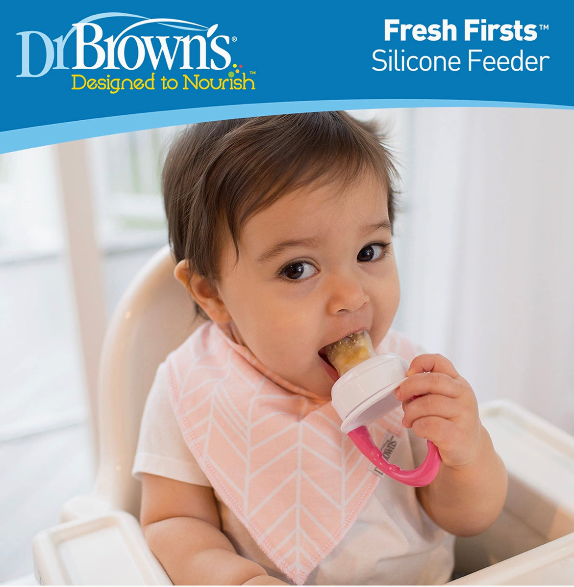 DR.BROWN FRESH FIRSTS SILICONE FEEDER PINK