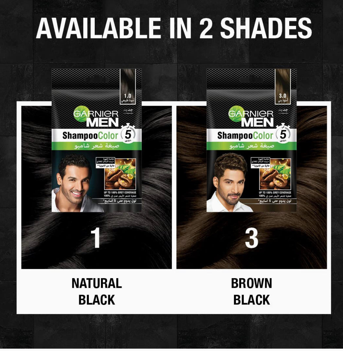 GARNIER MEN SHAMPOO COLOR BROWNISH BLACK