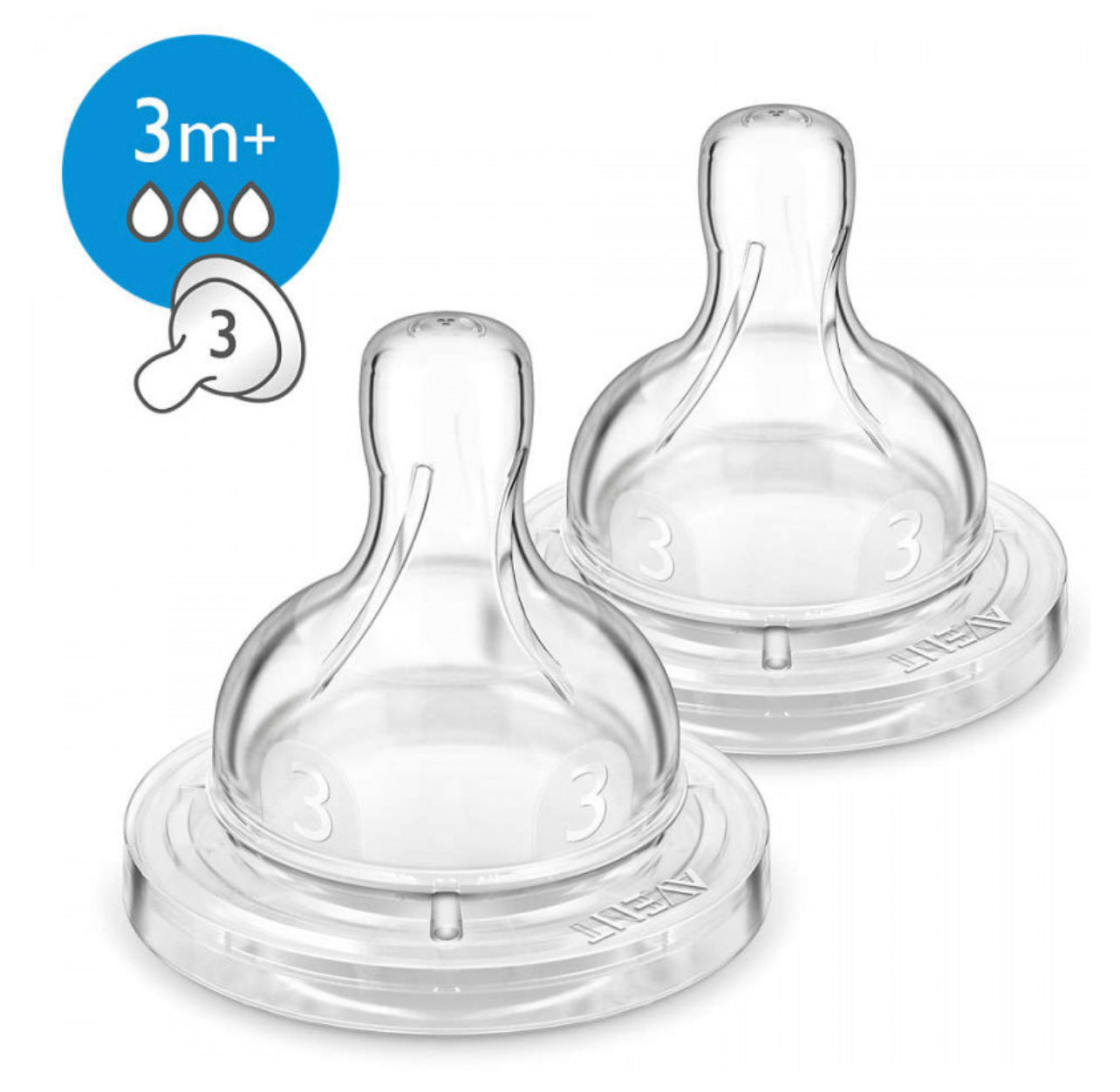 AVENT CLASSIC NIPPLE 3M+ MEDIUM FLOW 3HOLES