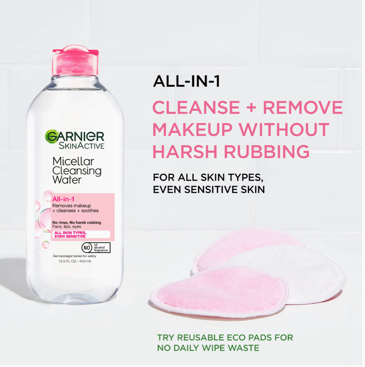 GARNIER MICELLAR CLEANSING WATER 400ML (SENSITIVE SKIN) PINK