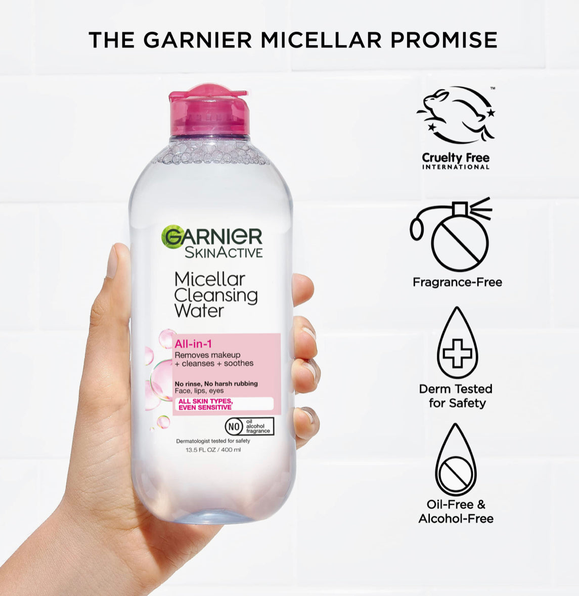 GARNIER MICELLAR CLEANSING WATER 400ML (SENSITIVE SKIN) PINK