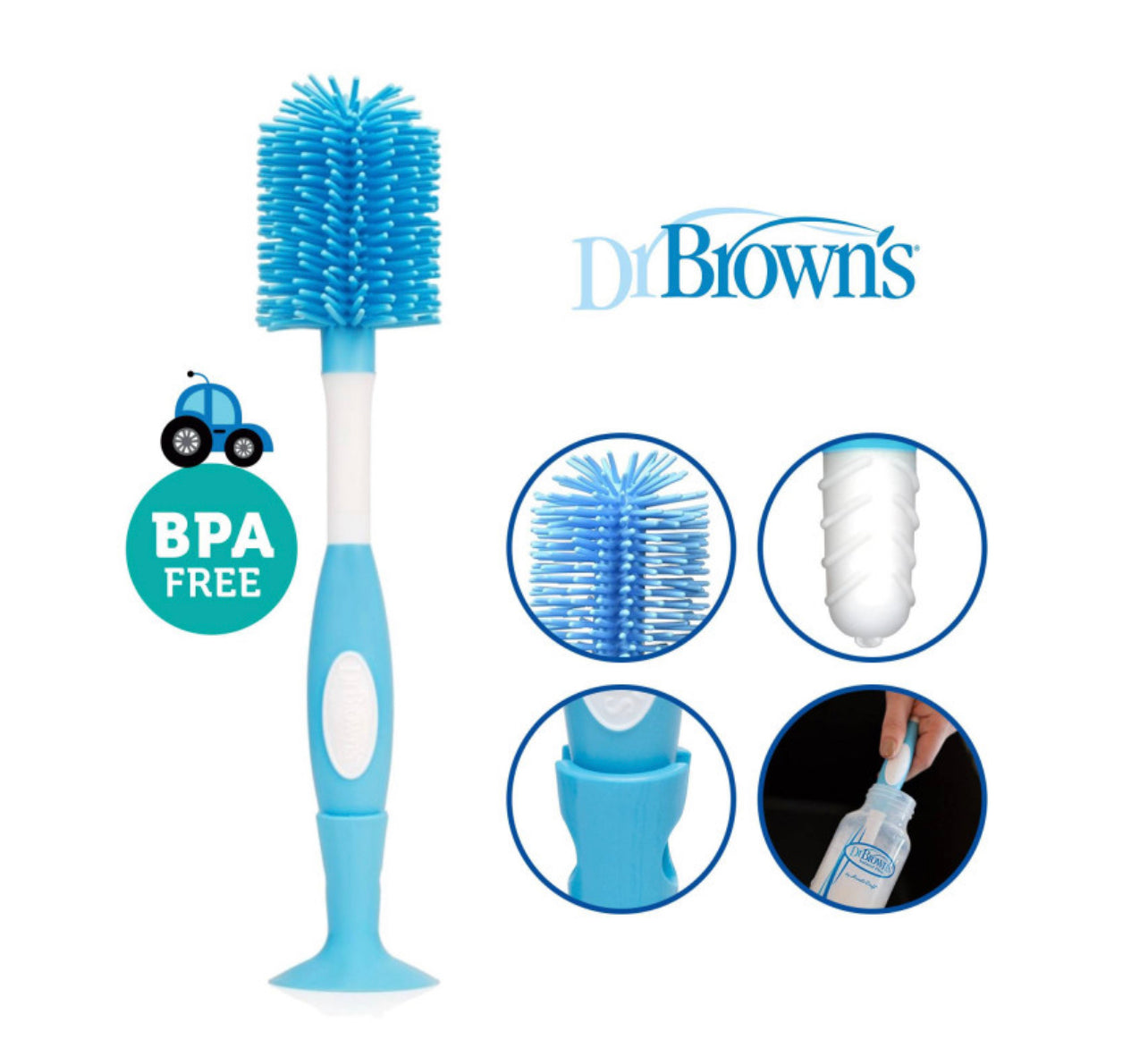 DR BROWNS SOFT TOUCH BOTTLE BRUSH BLUE