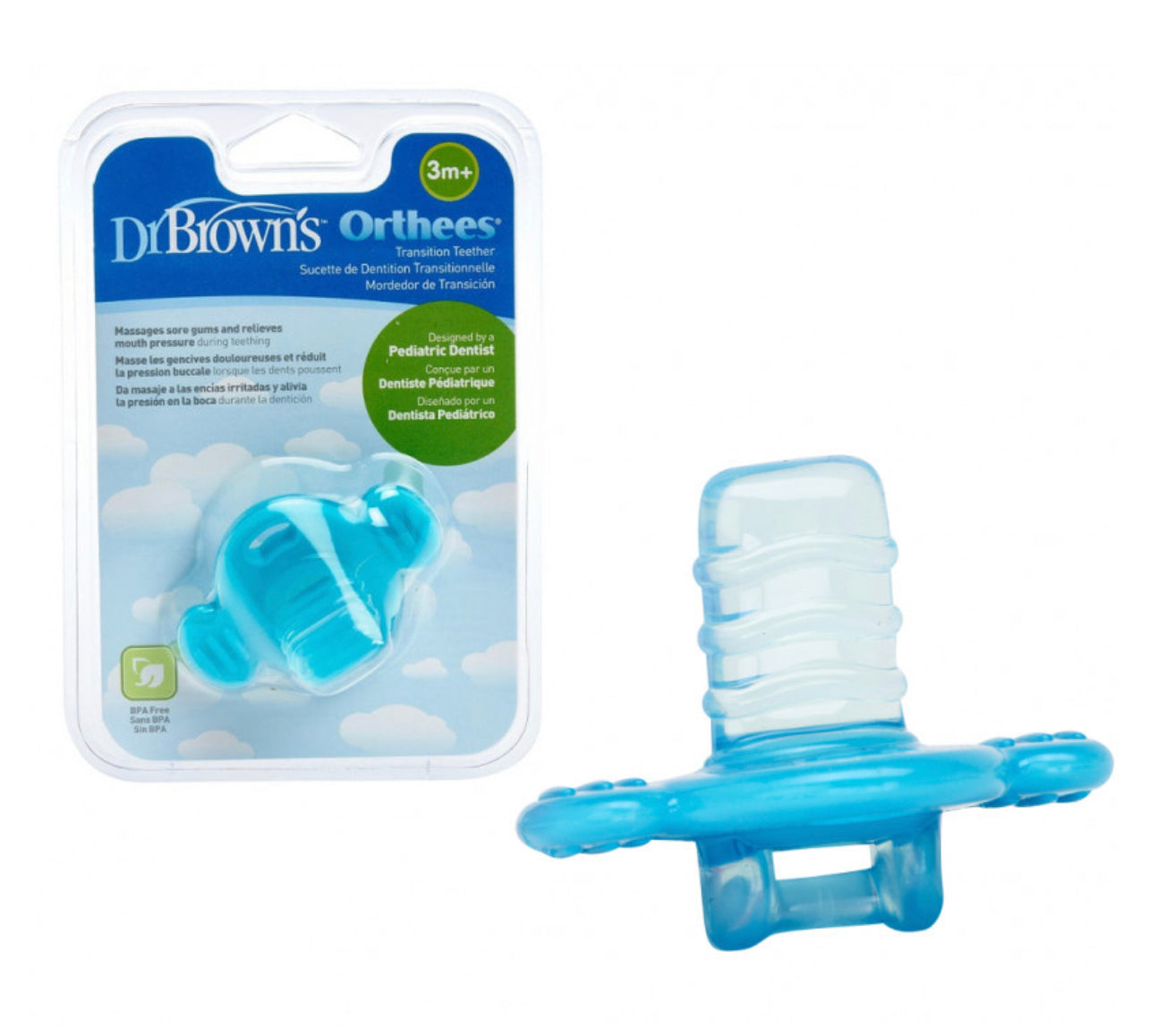 DR. BROWN ORTHEES BLUE TEETHER 3M+