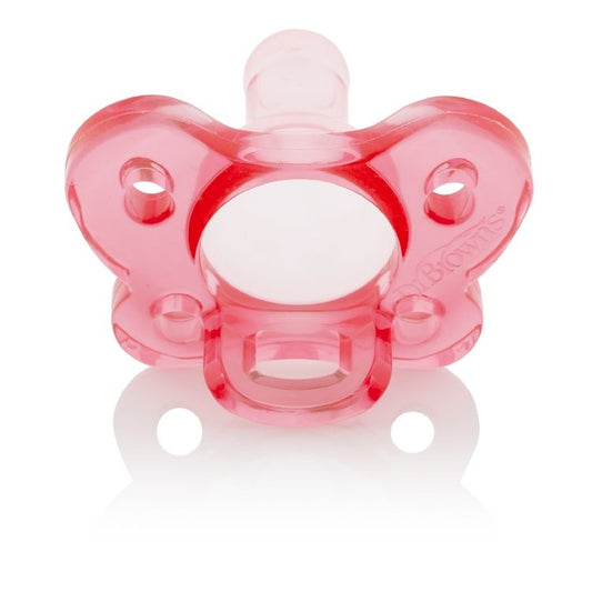 DR BROWN SILICONE PACIFIER 0+ 2 PINK