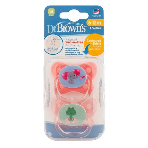 DR BROWN PREVENT SHIELD PACIFIER 6-12 GIRL