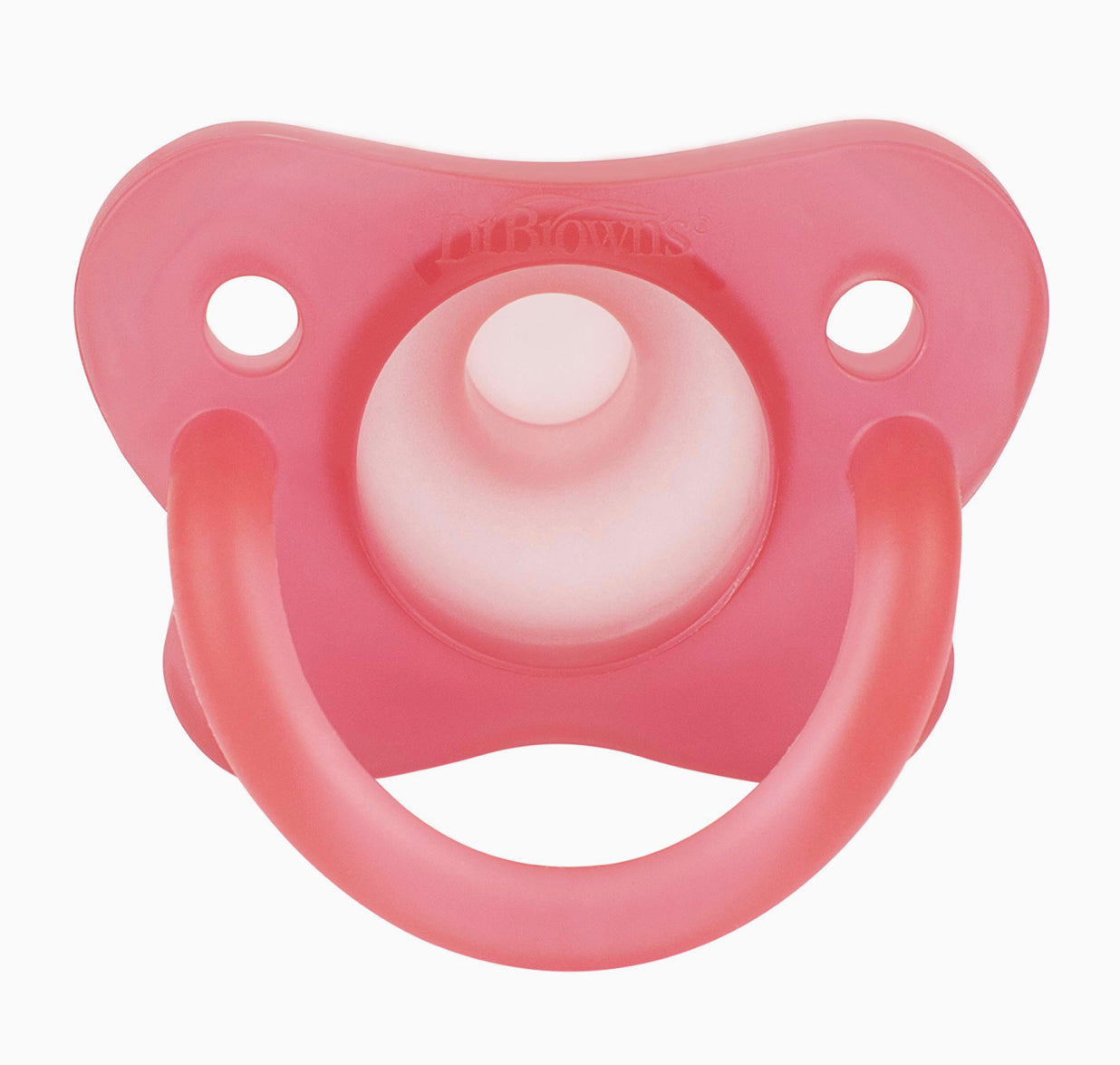 DR BROWNS 0-6 HAPPY PACI SILICON PACIFIER PINK