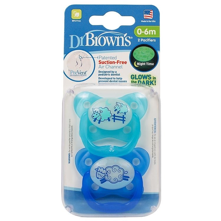 DR. BROWN GLOW IN THE DARK PACIFIER 0-6M