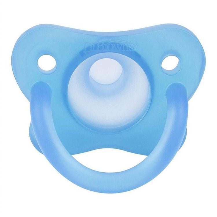 DR BROWN SILICON PACIFIER 0+ 2BLUE