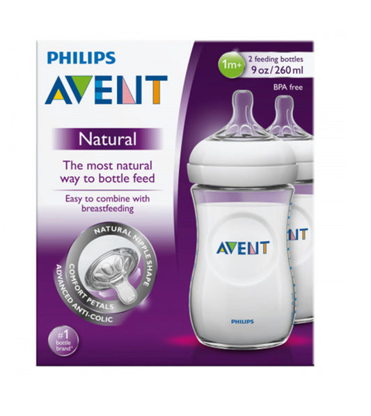 AVENT NATURAL 2 WIDE NECK BOTTELS 260ML