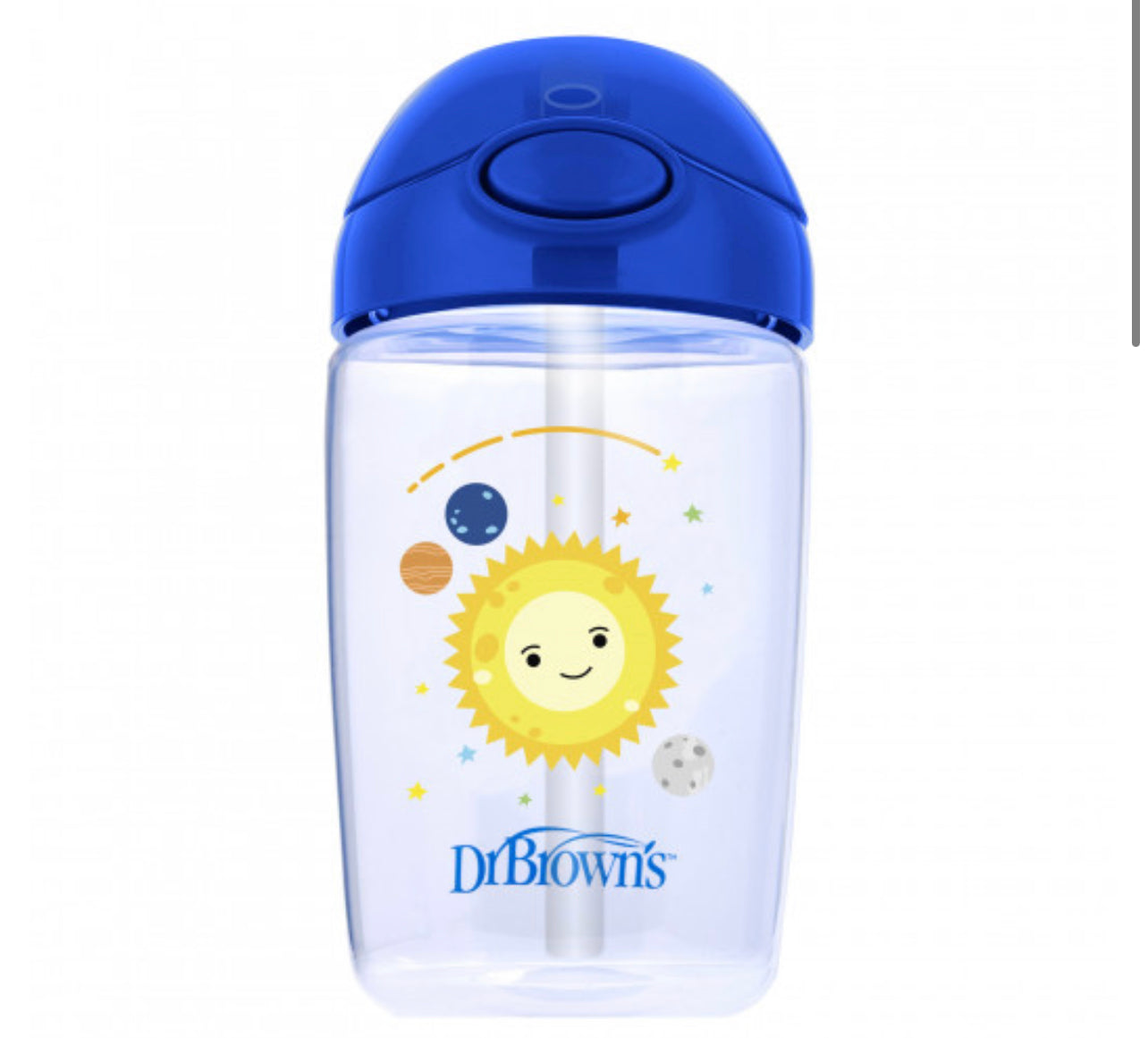 DR.BROWN STRAW CUP BLUE 350 ML 12M+