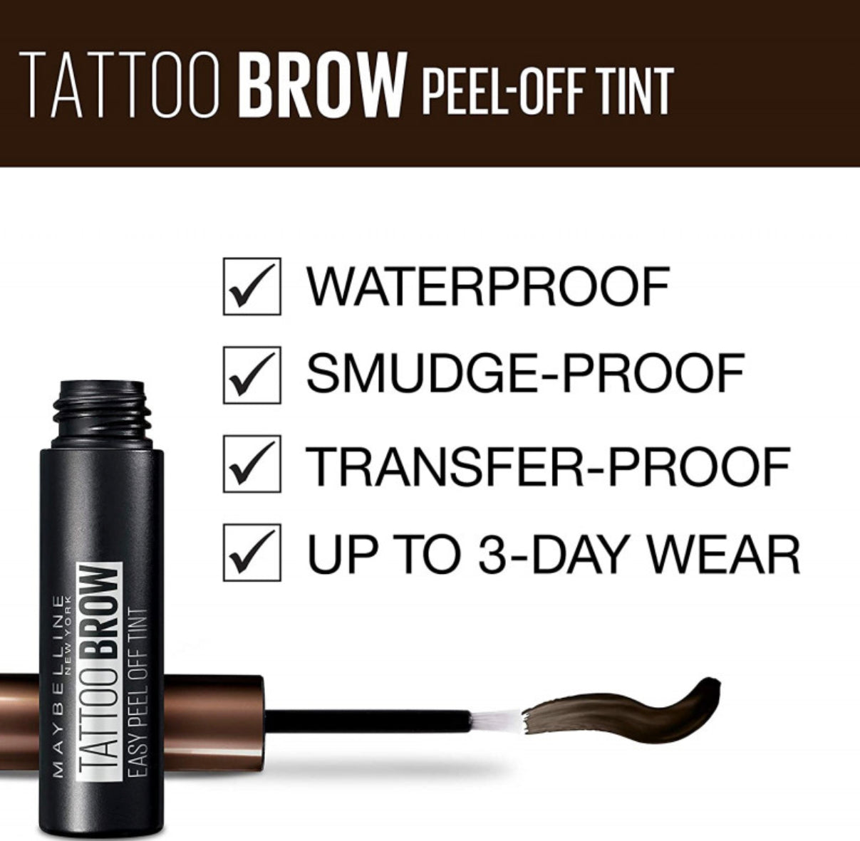 MAYBELLINE TATTOO BROW GEL MEDIUM BROWN