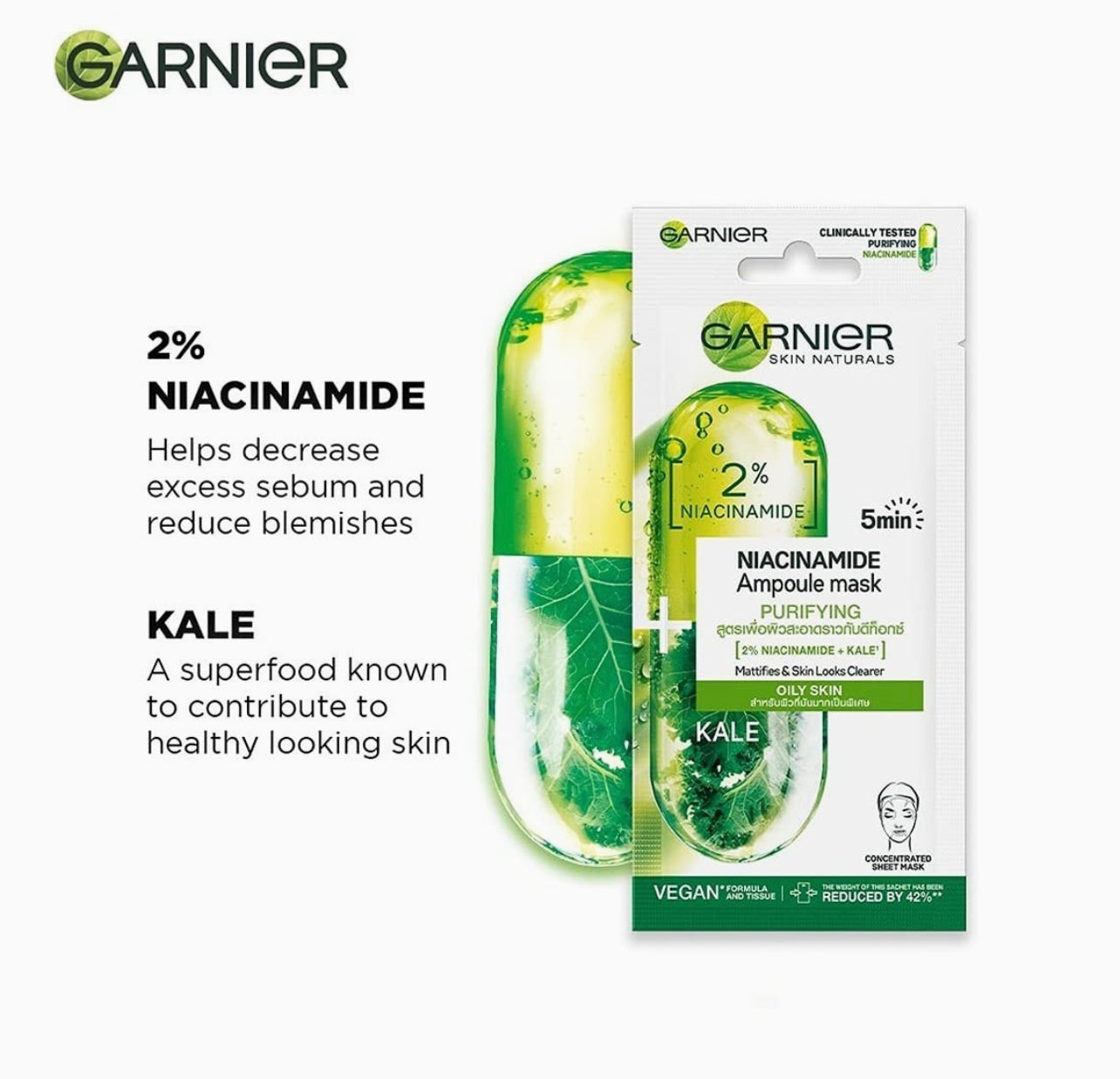 GARNIER NIACINAMIDE 1 SHEET MASK (OILY SKIN)